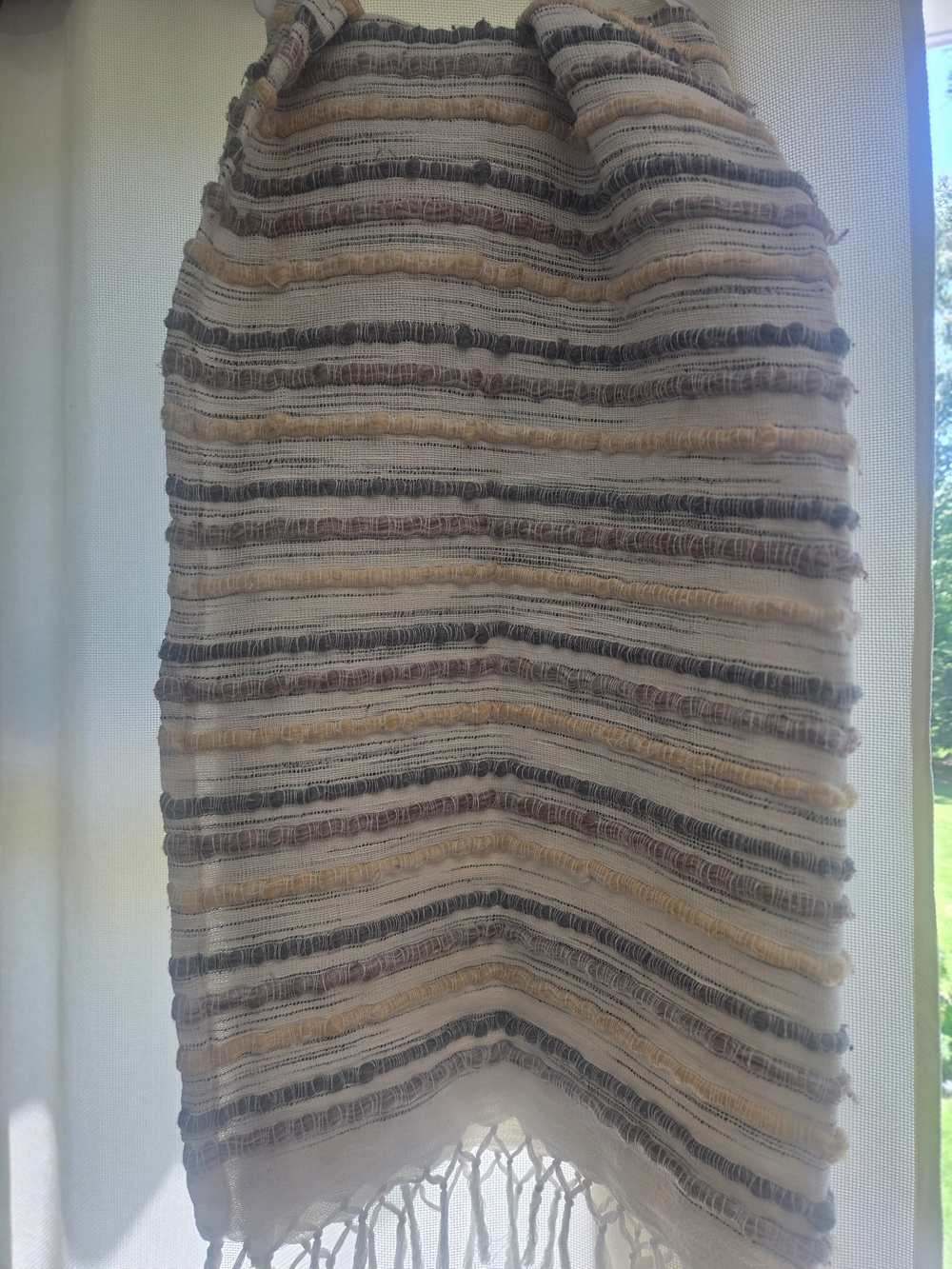 London Kaye- Striped Fringe Throw